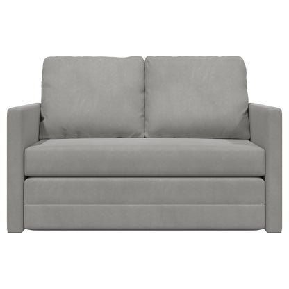 vidaXL Folding Sofa Bed Light Grey 122 x 70 x 60 cm Velvet