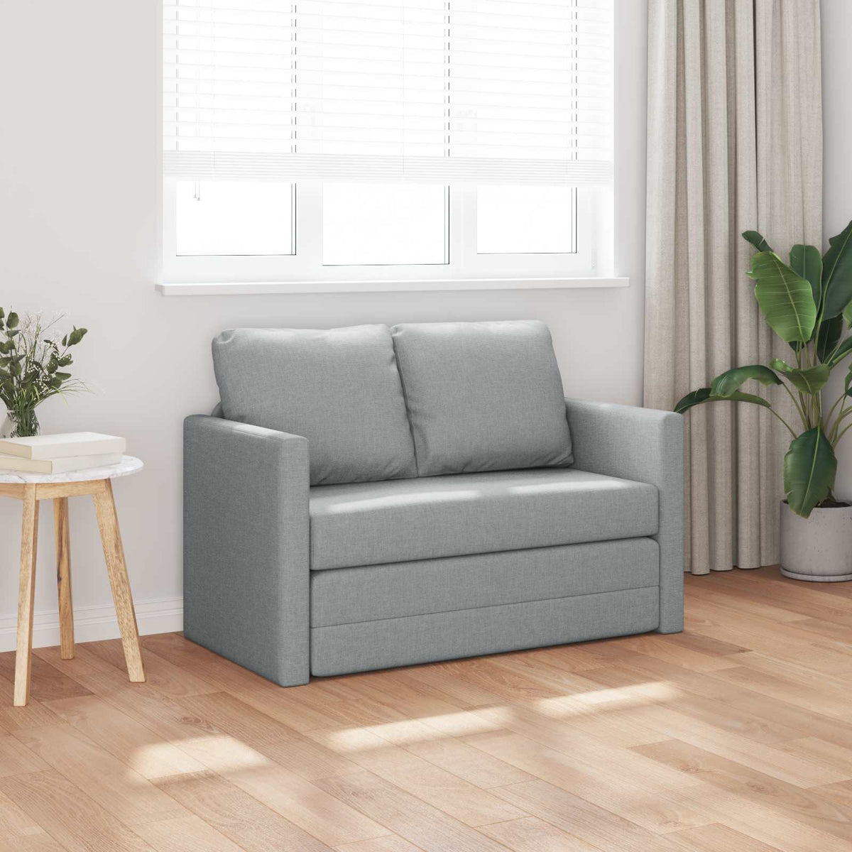 vidaXL Folding Sofa Bed Light Grey 112 x 60 x 55 cm Fabric