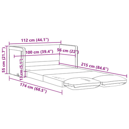 vidaXL Folding Sofa Bed Dark Grey 112 x 60 x 55 cm Fabric