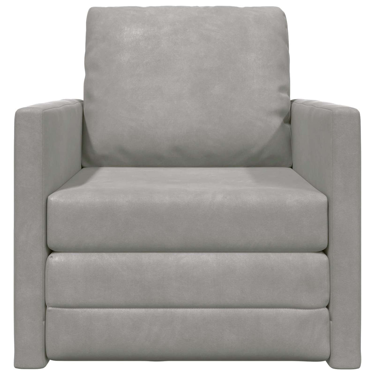 vidaXL Folding Sofa Bed Light Grey 74 x 77 x 81 cm Velvet