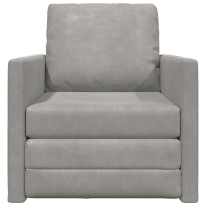 vidaXL Folding Sofa Bed Light Grey 74 x 77 x 81 cm Velvet