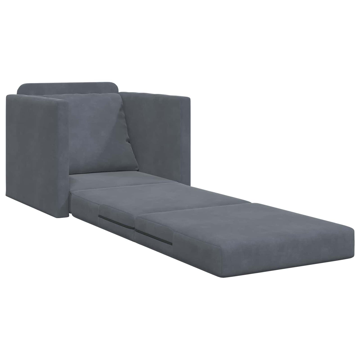 vidaXL Folding Sofa Bed Dark Grey 74 x 77 x 81 cm Velvet