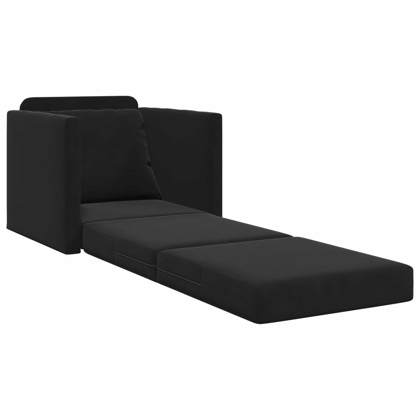 vidaXL Folding Sofa Bed Black 74 x 77 x 81 cm Velvet