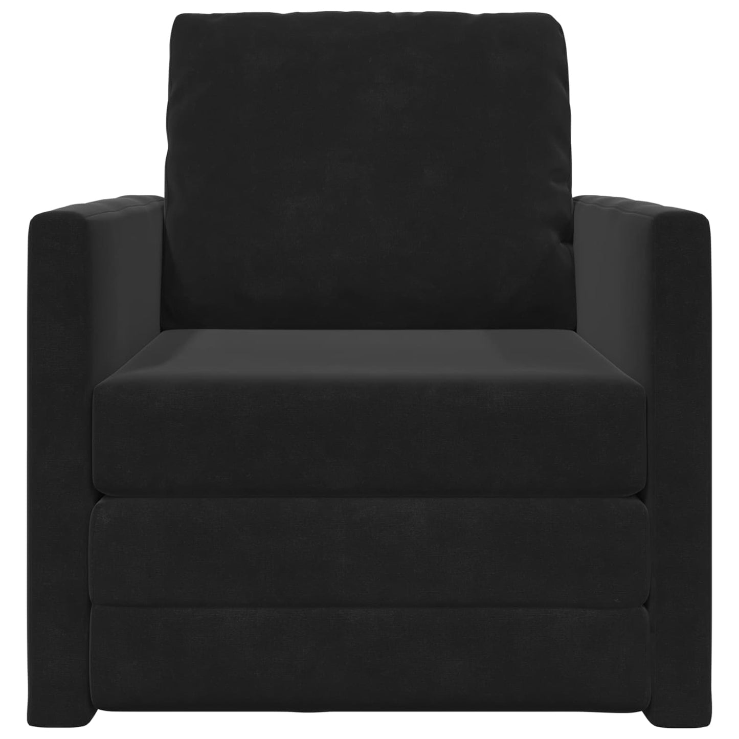 vidaXL Folding Sofa Bed Black 74 x 77 x 81 cm Velvet
