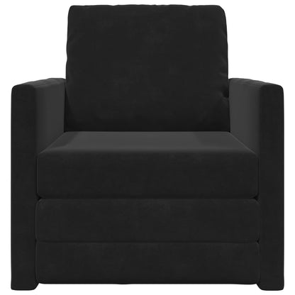 vidaXL Folding Sofa Bed Black 74 x 77 x 81 cm Velvet