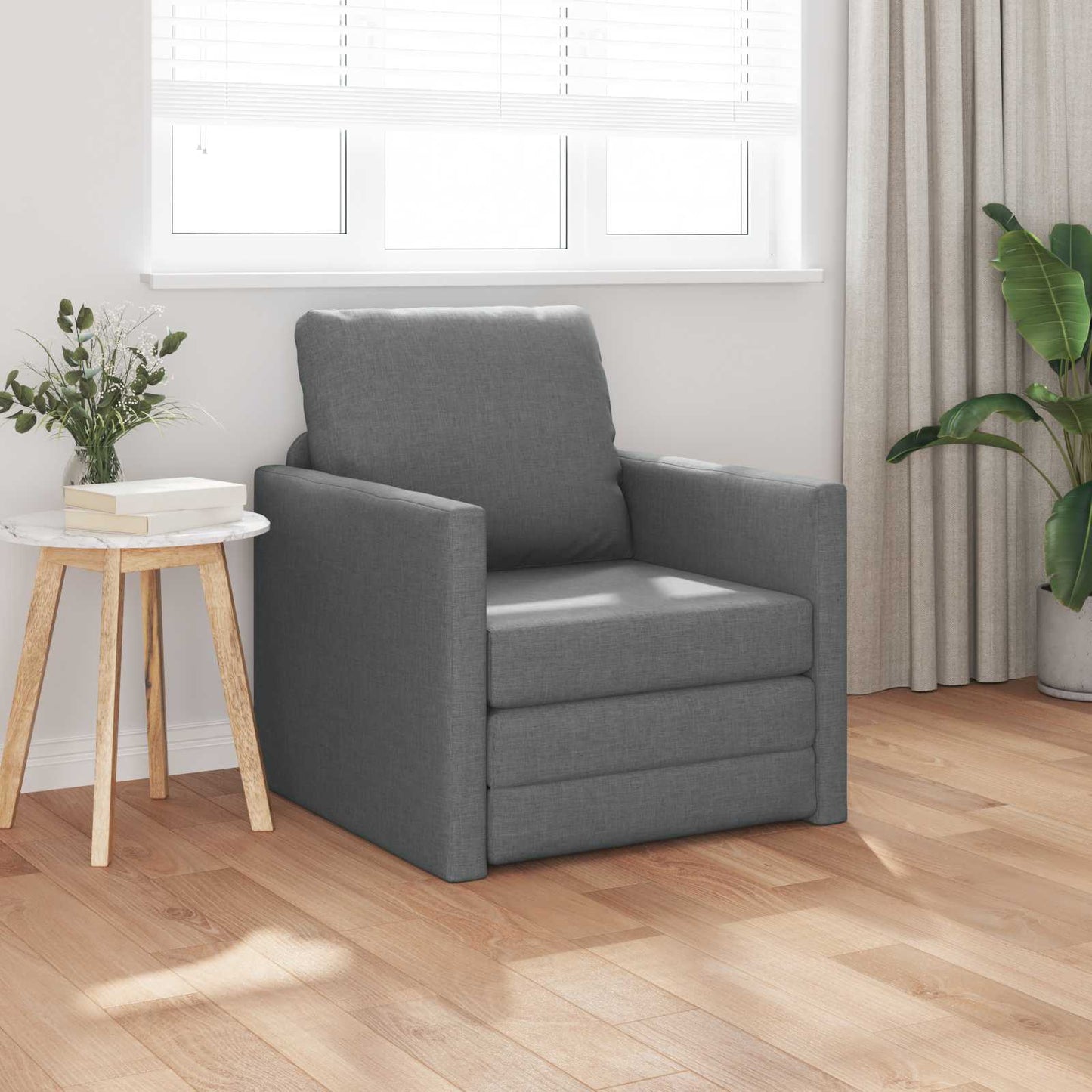 vidaXL Folding Sofa Bed Dark Grey 74 x 77 x 81 cm Fabric