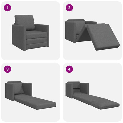 vidaXL Folding Sofa Bed Dark Grey 74 x 77 x 81 cm Fabric