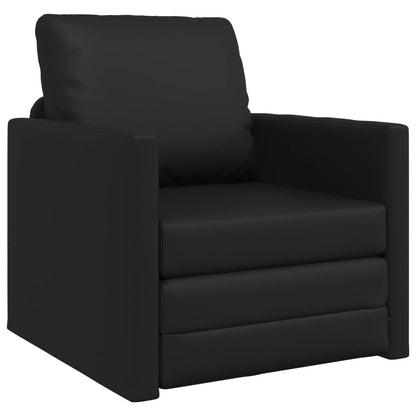 vidaXL Folding Sofa Bed Black 74 x 77 x 81 cm PVC