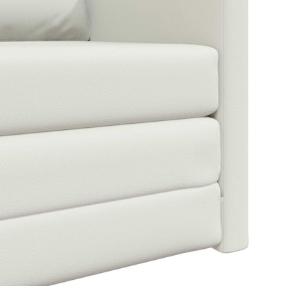 vidaXL Folding Sofa Bed White 74 x 77 x 81 cm PVC
