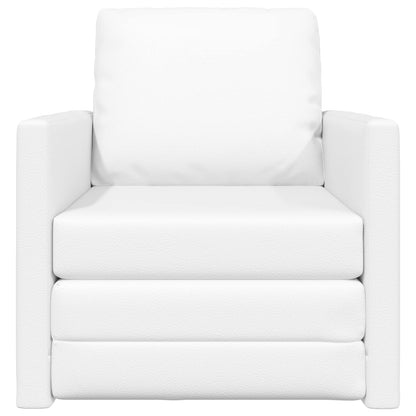 vidaXL Folding Sofa Bed White 74 x 77 x 81 cm PVC