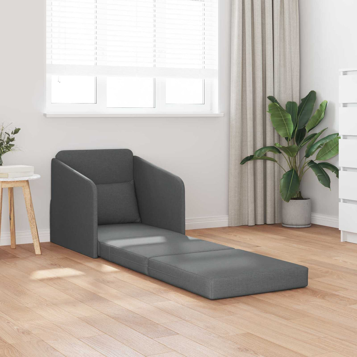 vidaXL Folding Sofa Bed Dark Grey 65 x 80 x 83 cm Fabric
