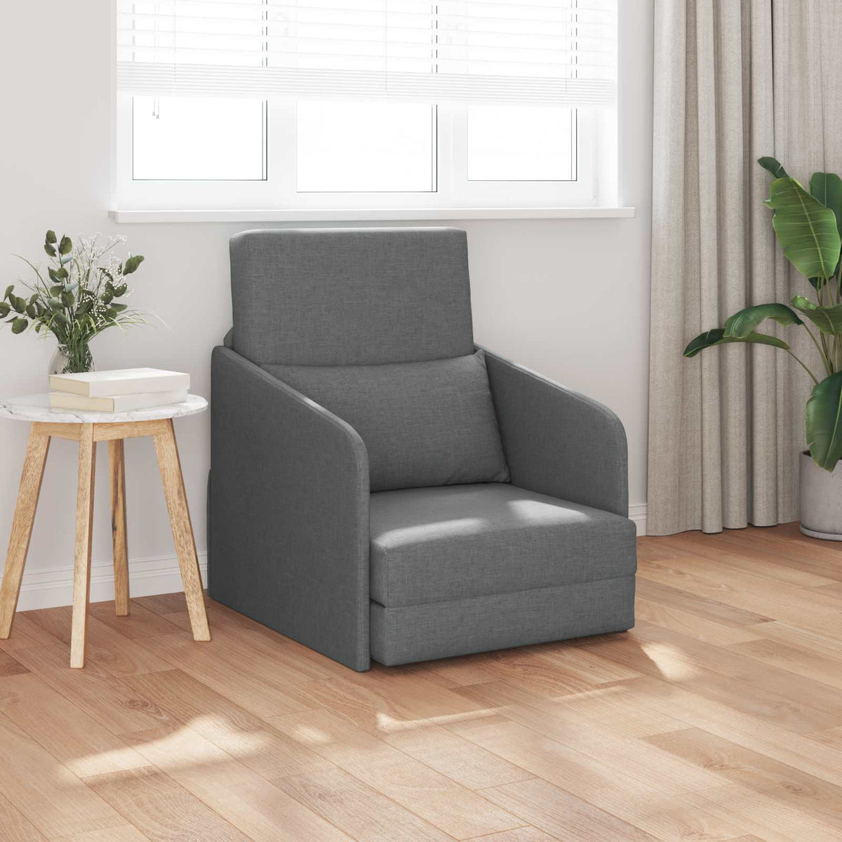 vidaXL Folding Sofa Bed Dark Grey 65 x 80 x 83 cm Fabric