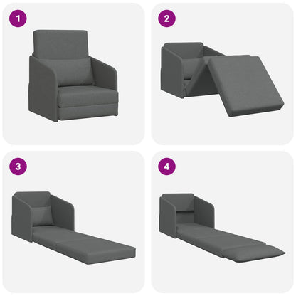 vidaXL Folding Sofa Bed Dark Grey 65 x 80 x 83 cm Fabric