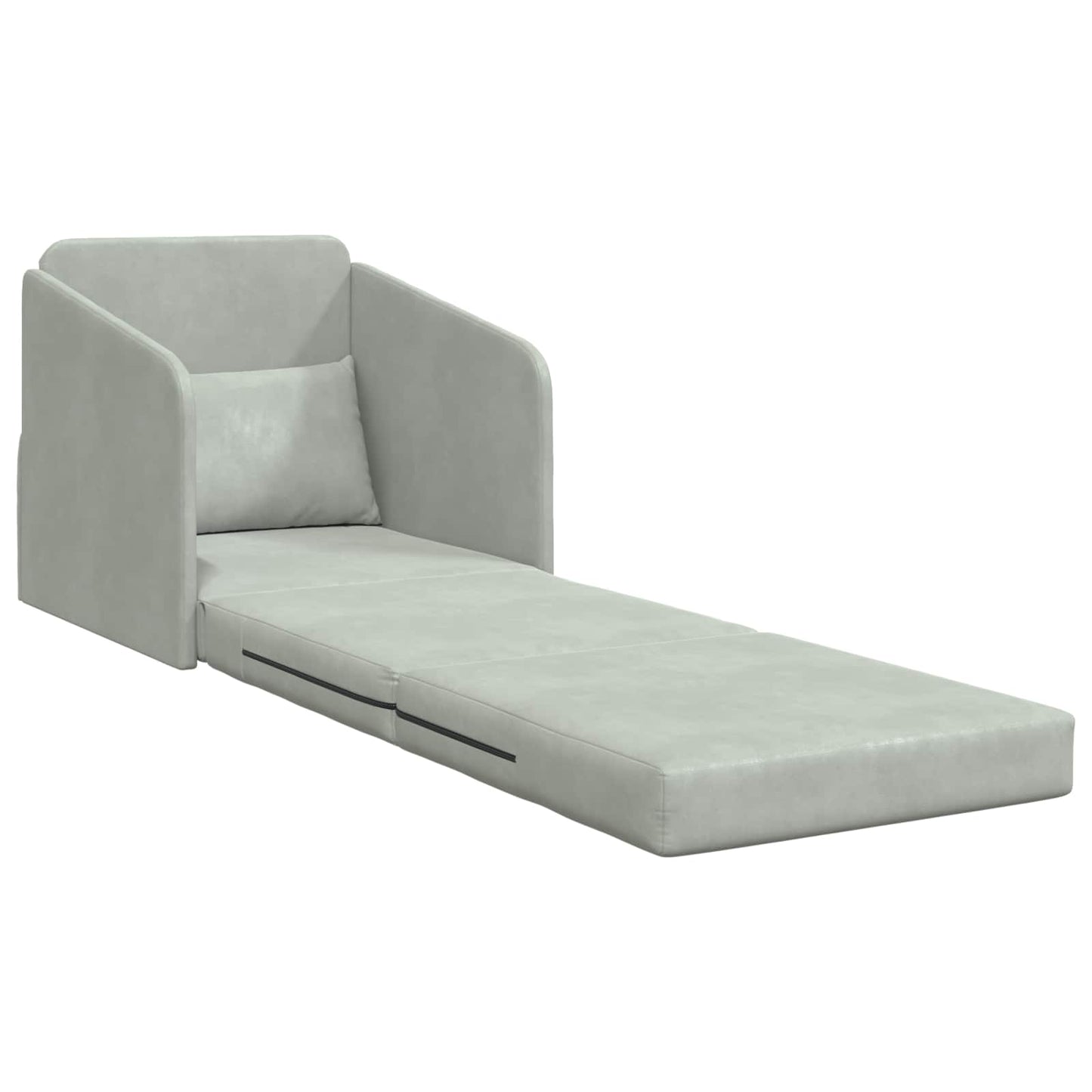 vidaXL Folding Sofa Bed Light Grey 65 x 80 x 83 cm Velvet