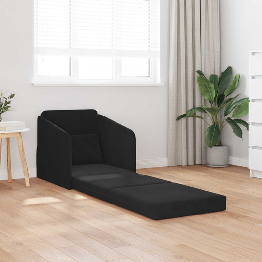vidaXL Folding Sofa Bed Black 65 x 80 x 83 cm Velvet