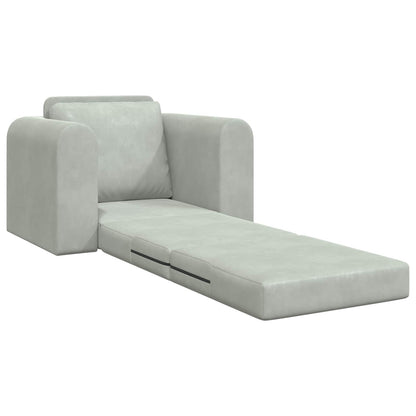 vidaXL Folding Sofa Bed Light Grey 98 x 71 x 83 cm Velvet