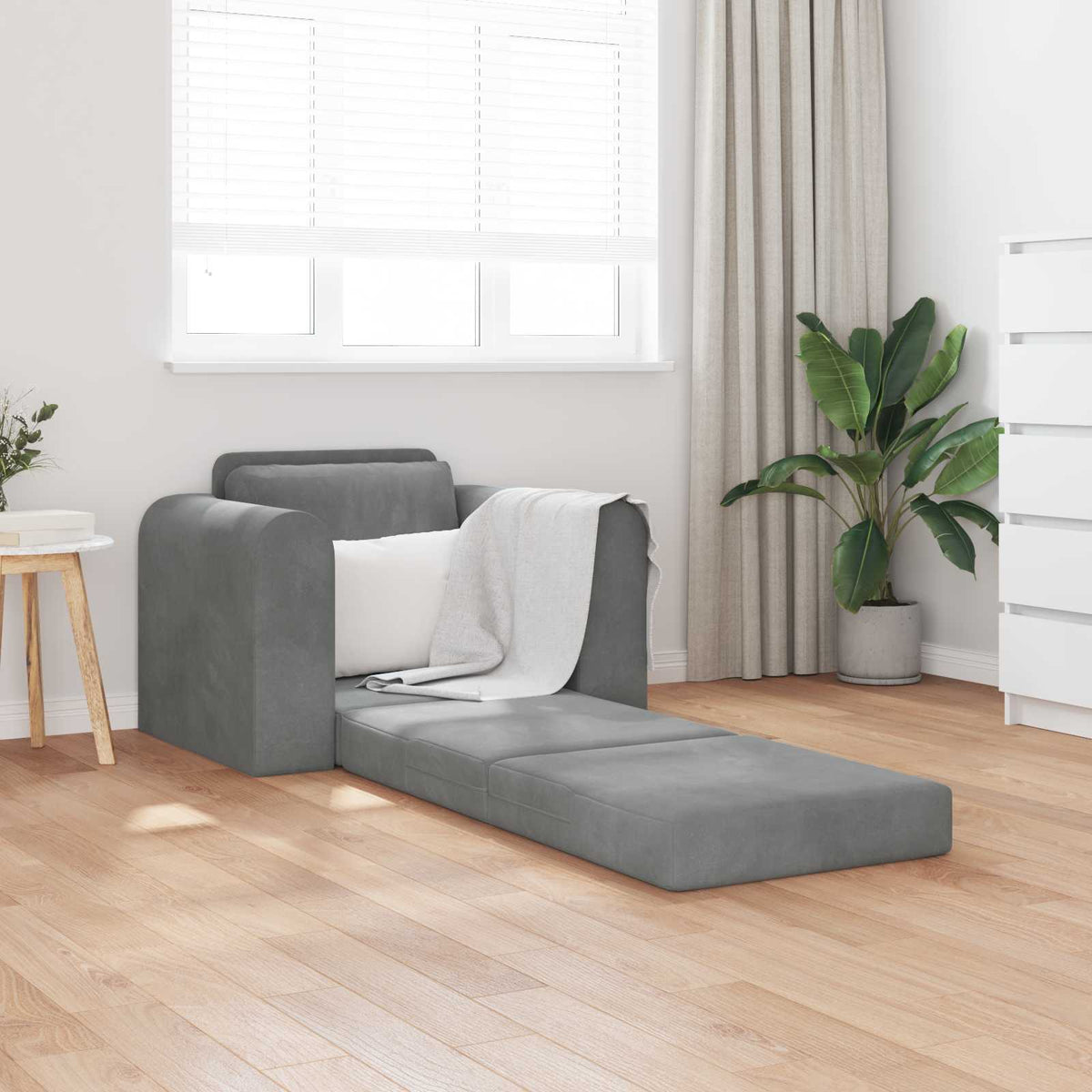 vidaXL Folding Sofa Bed Dark Grey 98 x 71 x 83 cm Velvet