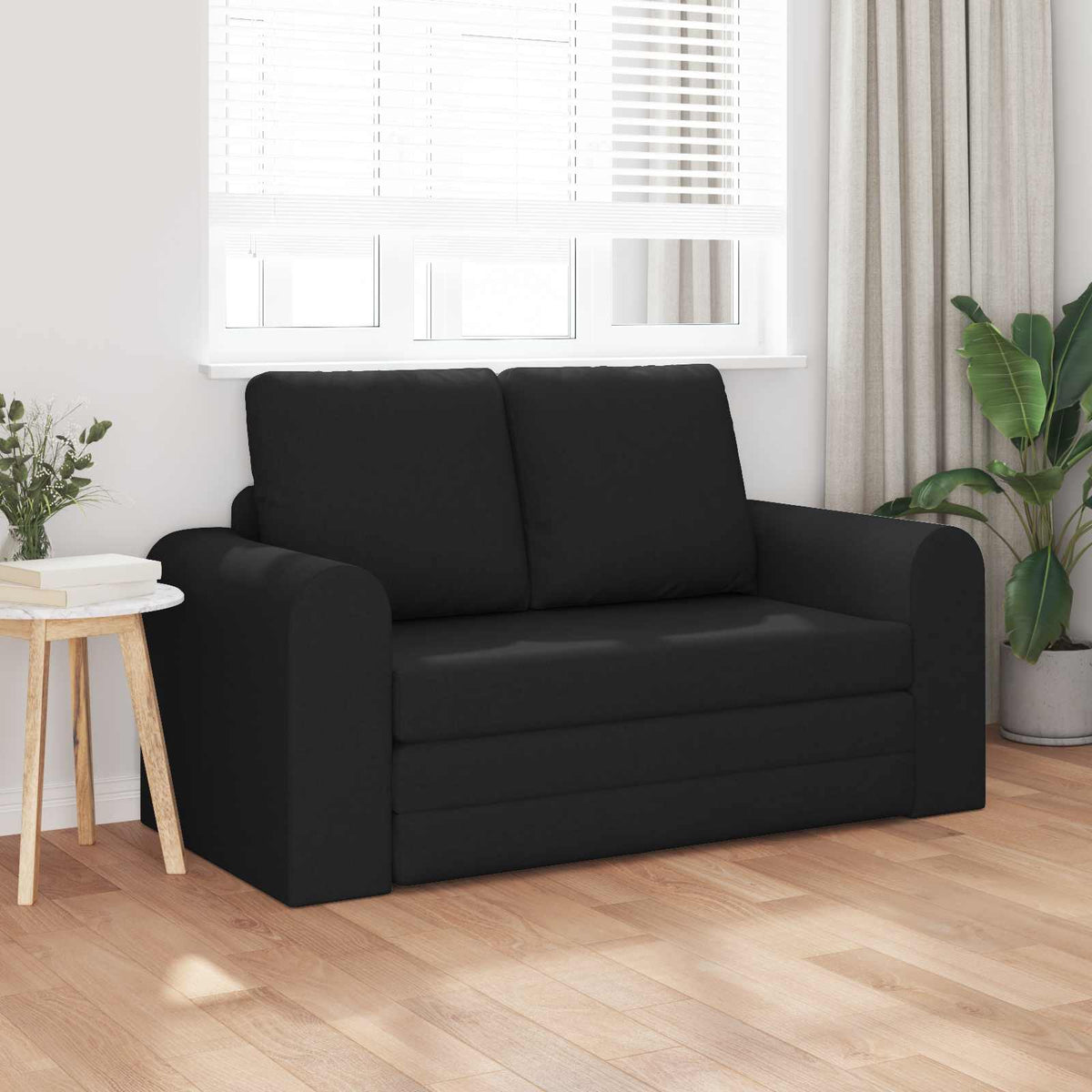 vidaXL Folding Sofa Bed Black 148 x 71 x 83 cm Fabric