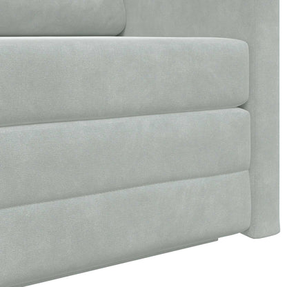vidaXL Folding Sofa Bed Light Grey 124 x 71 x 78 cm Velvet