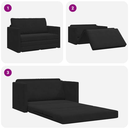 vidaXL Folding Sofa Bed Black 124 x 71 x 78 cm Velvet