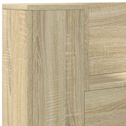 vidaXL Headboard Cabinet with LED Sonoma 120 x 16.5 x 103.5 cm