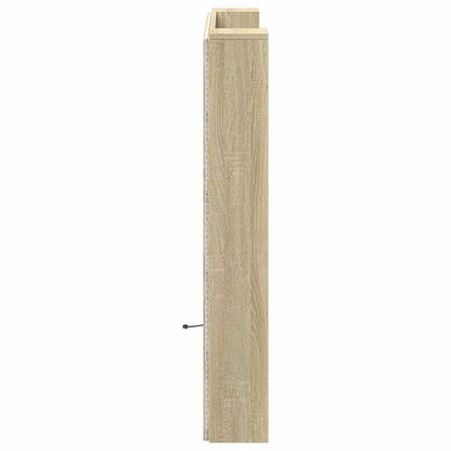 vidaXL Headboard Cabinet with LED Sonoma 120 x 16.5 x 103.5 cm