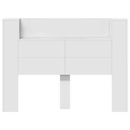 vidaXL Headboard Cabinet with LED White 140 x 16.5 x 103.5 cm