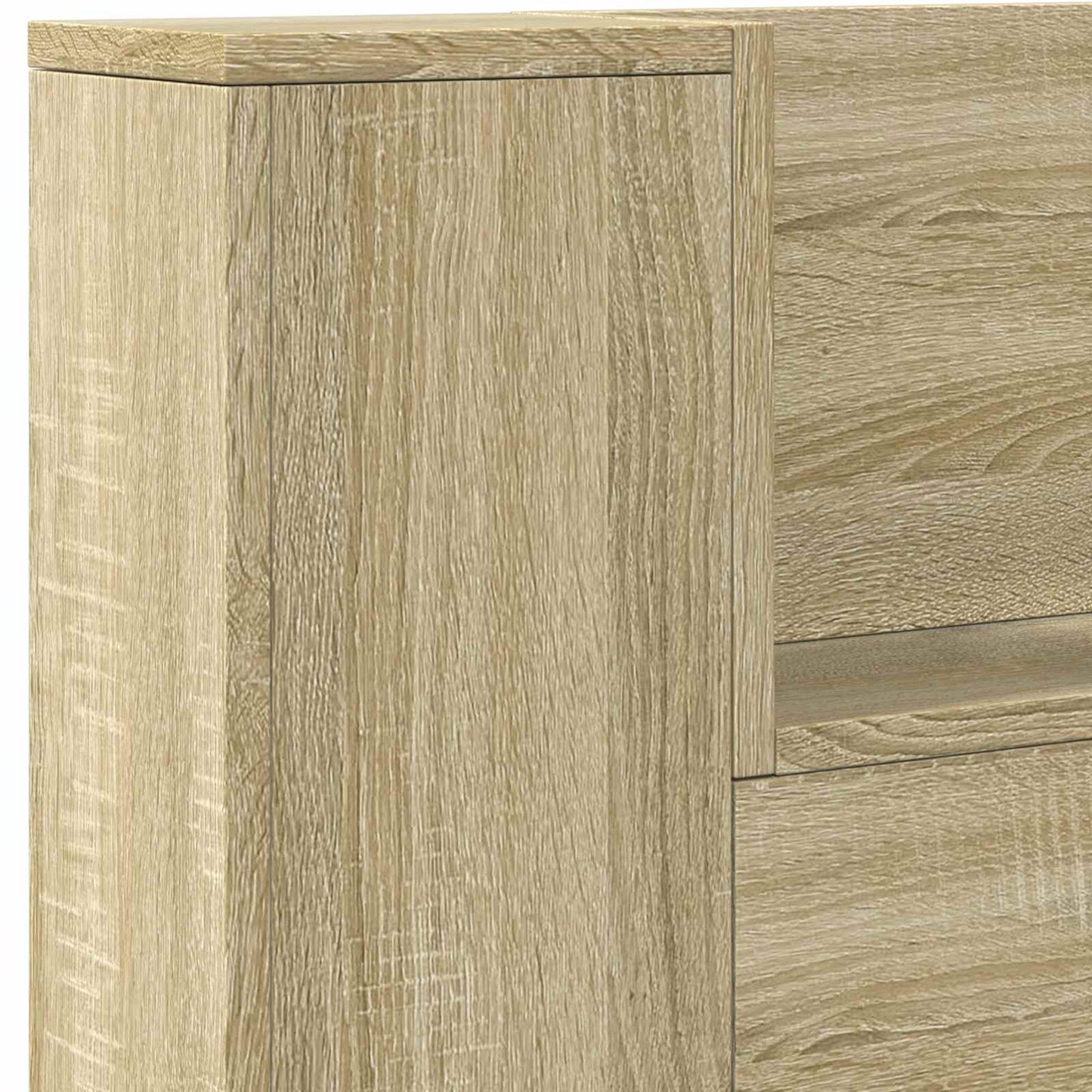 vidaXL Headboard Cabinet with LED Sonoma 140 x 16.5 x 103.5 cm