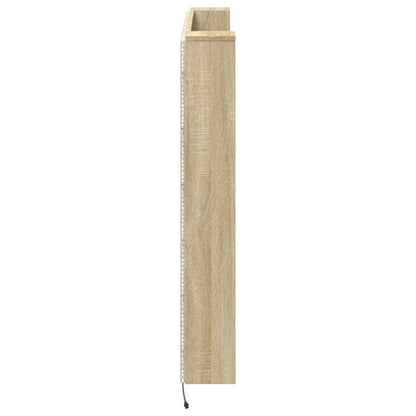 vidaXL Headboard Cabinet with LED Sonoma 140 x 16.5 x 103.5 cm