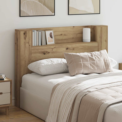 vidaXL Headboard Cabinet with LED Artisan Oak Engineered Wood