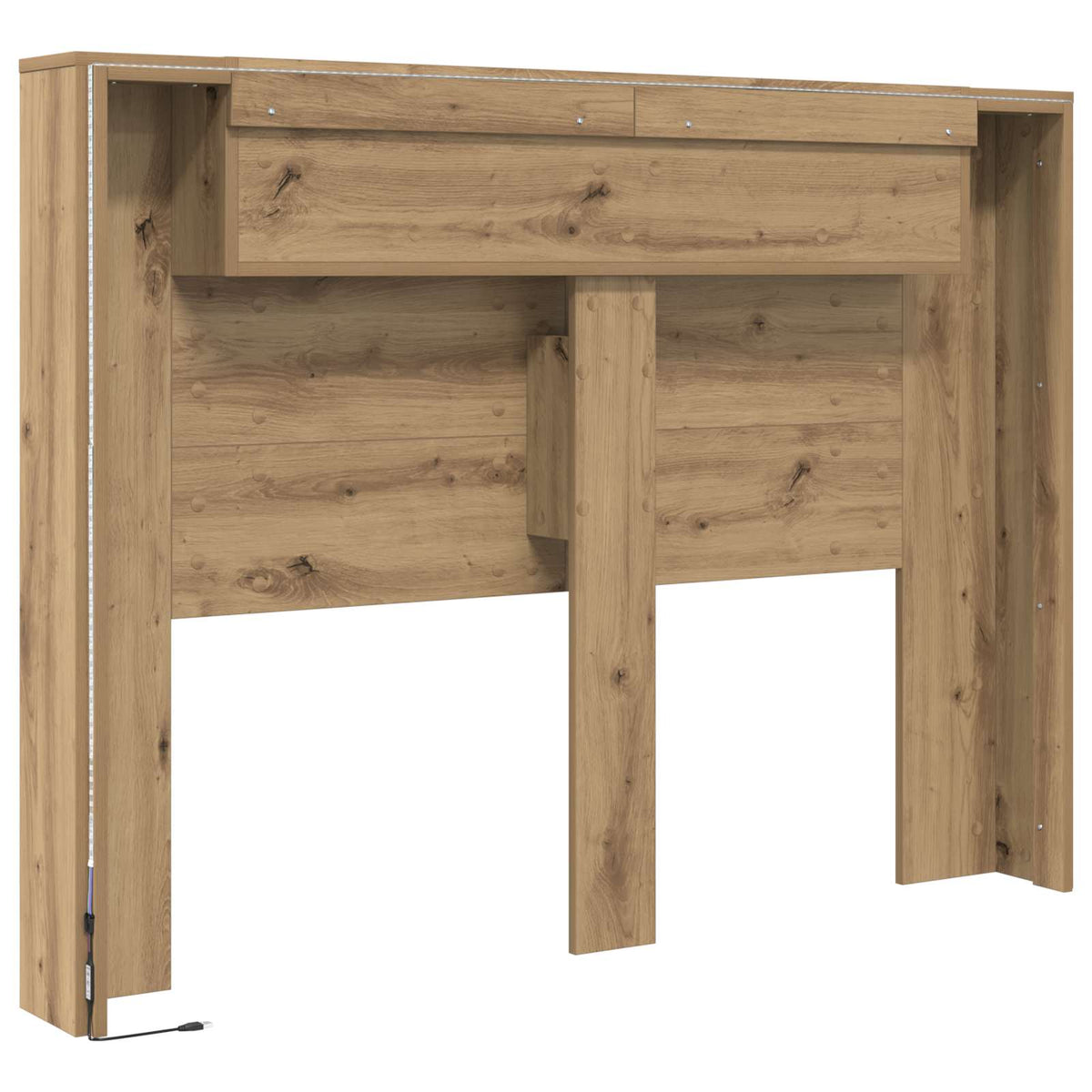 vidaXL Headboard Cabinet with LED Artisan Oak Engineered Wood