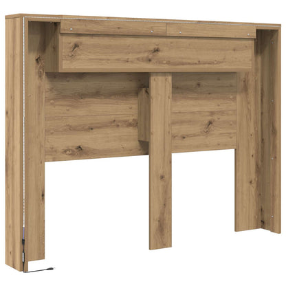 vidaXL Headboard Cabinet with LED Artisan Oak Engineered Wood