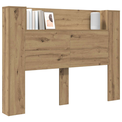 vidaXL Headboard Cabinet with LED Artisan Oak Engineered Wood