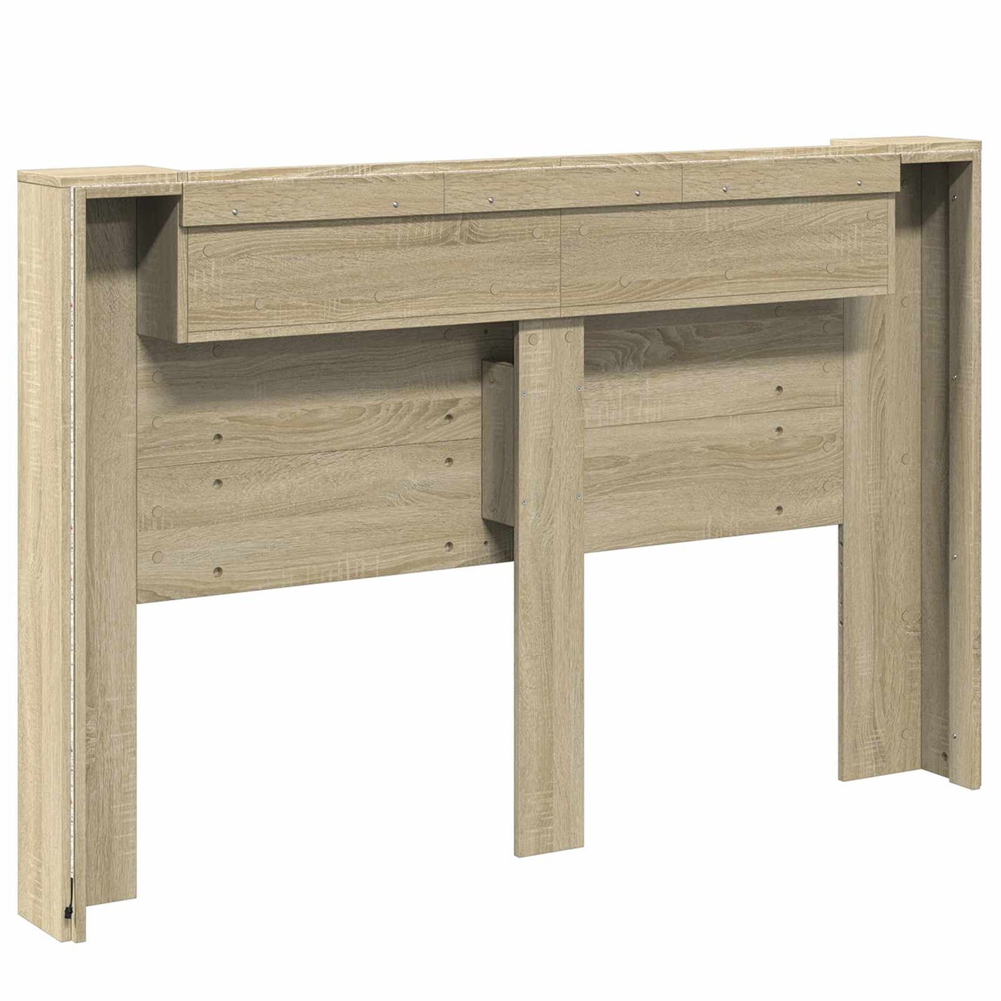 vidaXL Headboard Cabinet with LED Sonoma 160 x 16.5 x 103.5 cm