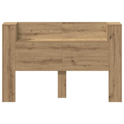 vidaXL Headboard Cabinet with LED Artisan Oak Engineered Wood