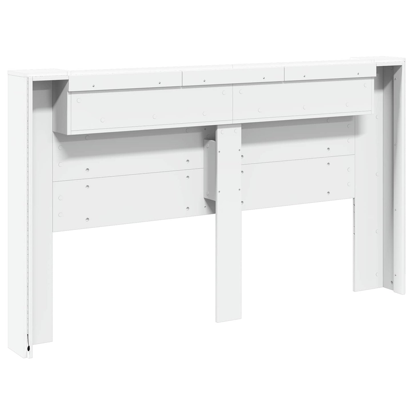 vidaXL Headboard Cabinet with LED White 180 x 16.5 x 103.5 cm