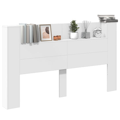 vidaXL Headboard Cabinet with LED White 180 x 16.5 x 103.5 cm