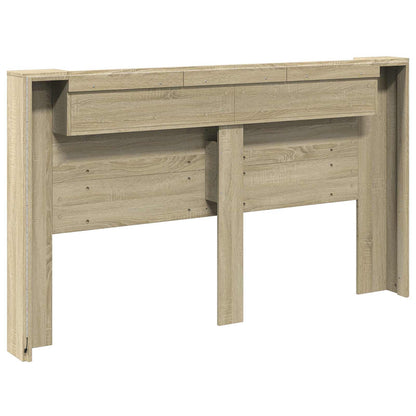 vidaXL Headboard Cabinet with LED Sonoma 180 x 16.5 x 103.5 cm