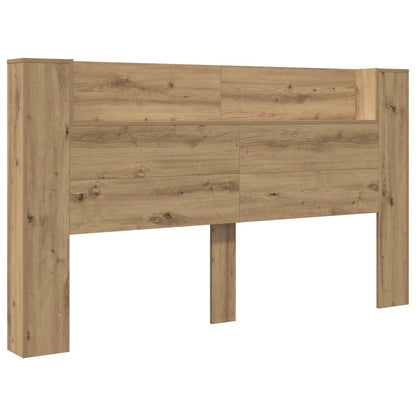 vidaXL Headboard Cabinet with LED Artisan Oak Engineered Wood