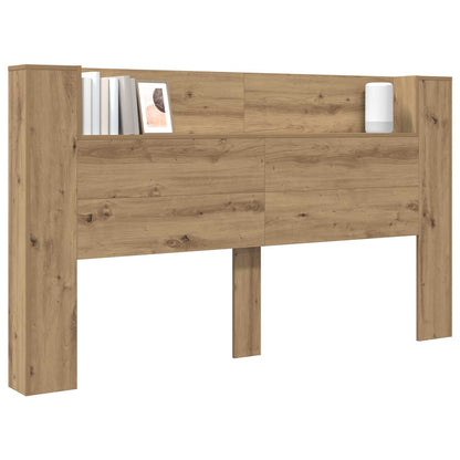 vidaXL Headboard Cabinet with LED Artisan Oak Engineered Wood