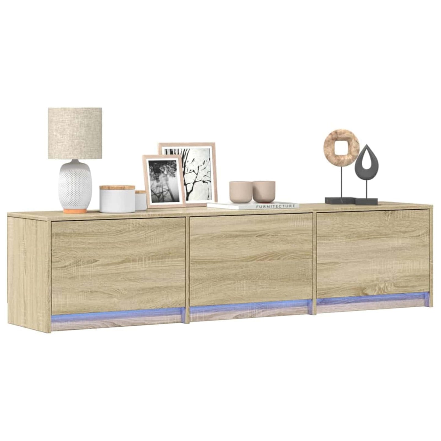 vidaXL TV Cabinet with LED Sonoma 165 x 34 x 40 cm Engineered Wood