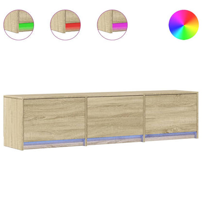 vidaXL TV Cabinet with LED Sonoma 165 x 34 x 40 cm Engineered Wood