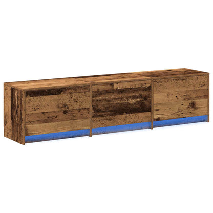 vidaXL TV Cabinet with LED Old Wood 165 x 34 x 40 cm Engineered Wood