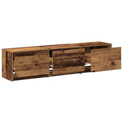 vidaXL TV Cabinet with LED Old Wood 165 x 34 x 40 cm Engineered Wood
