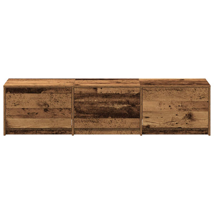 vidaXL TV Cabinet with LED Old Wood 165 x 34 x 40 cm Engineered Wood