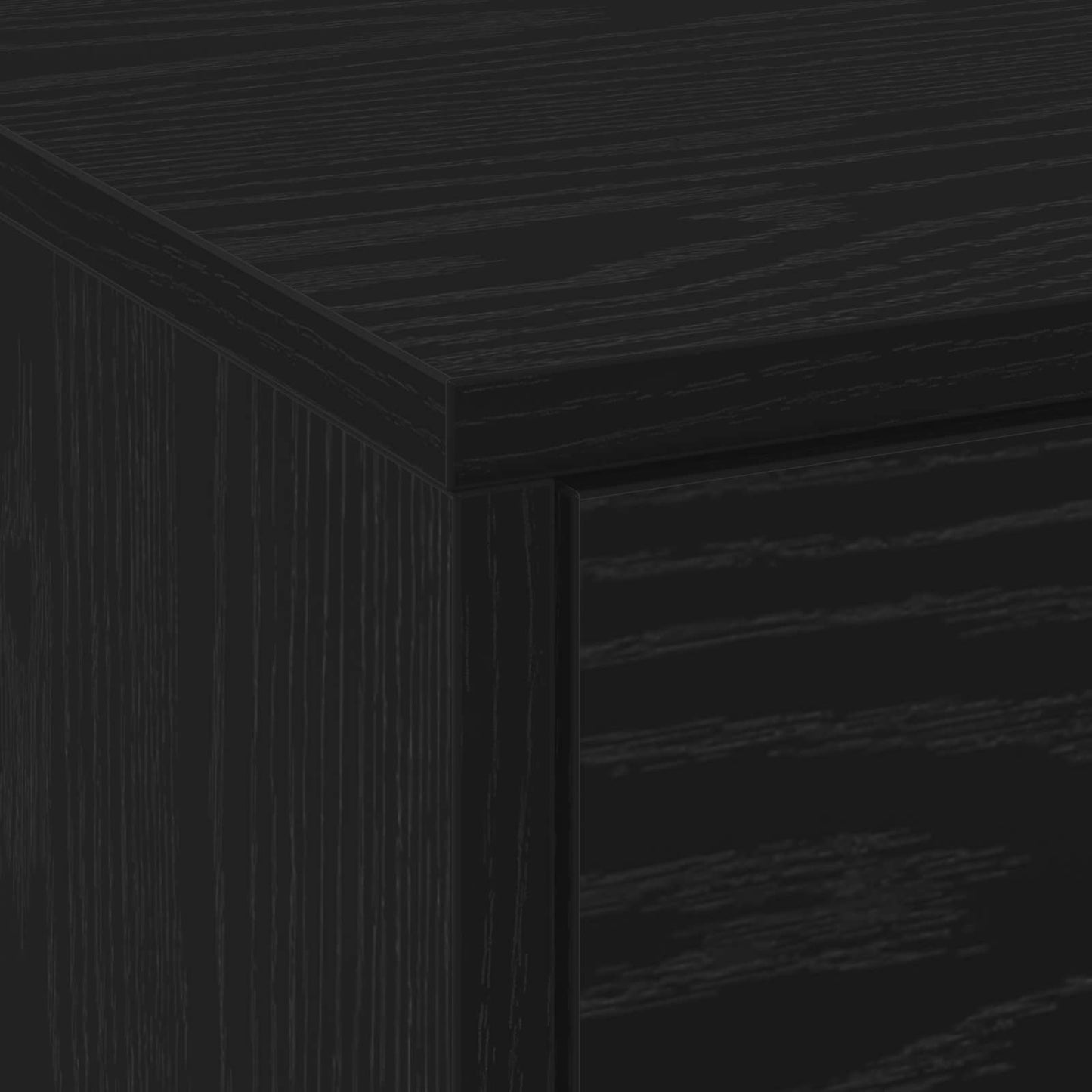 vidaXL TV Cabinet with LED Black Oak 165 x 34 x 40 cm Engineered Wood