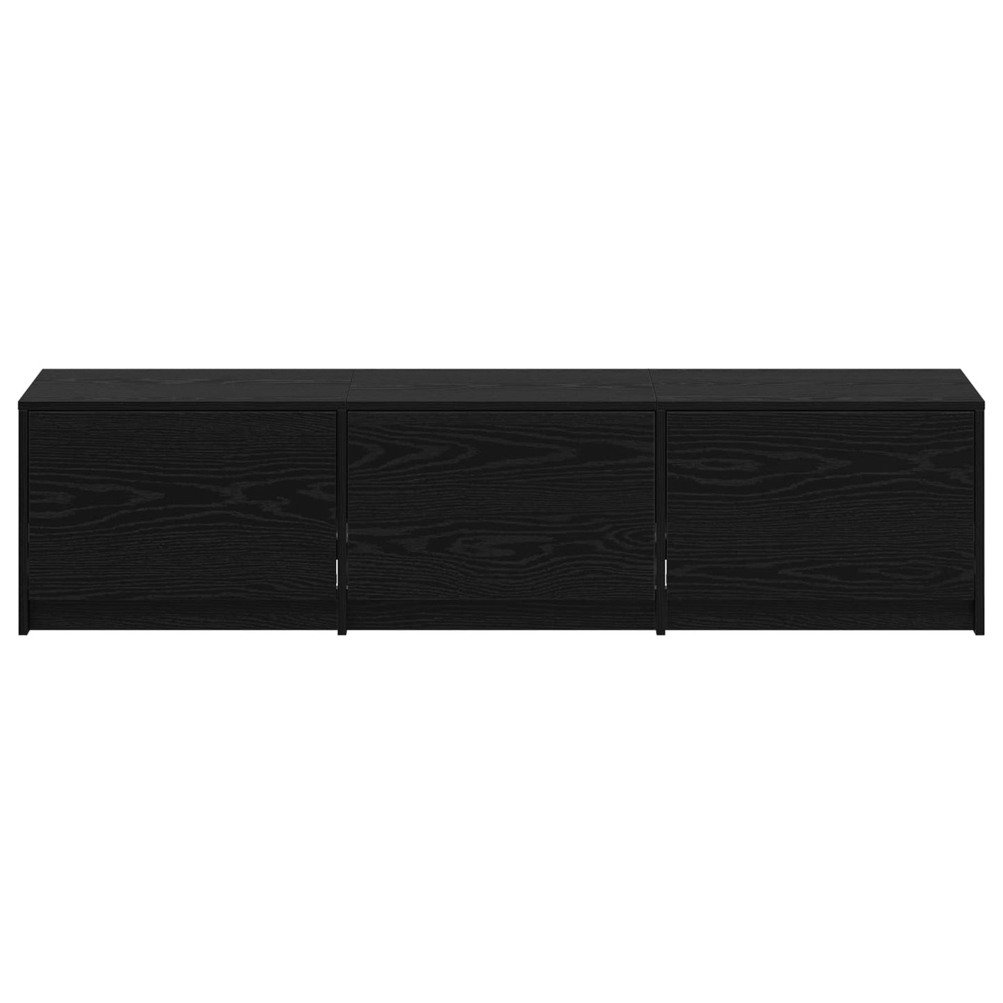 vidaXL TV Cabinet with LED Black Oak 165 x 34 x 40 cm Engineered Wood
