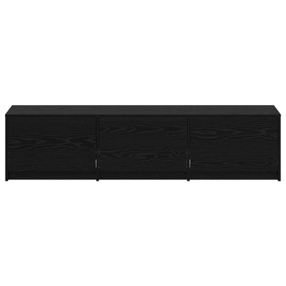 vidaXL TV Cabinet with LED Black Oak 165 x 34 x 40 cm Engineered Wood