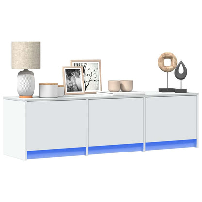 vidaXL TV Cabinet with LED White 140 x 34 x 40 cm Engineered Wood