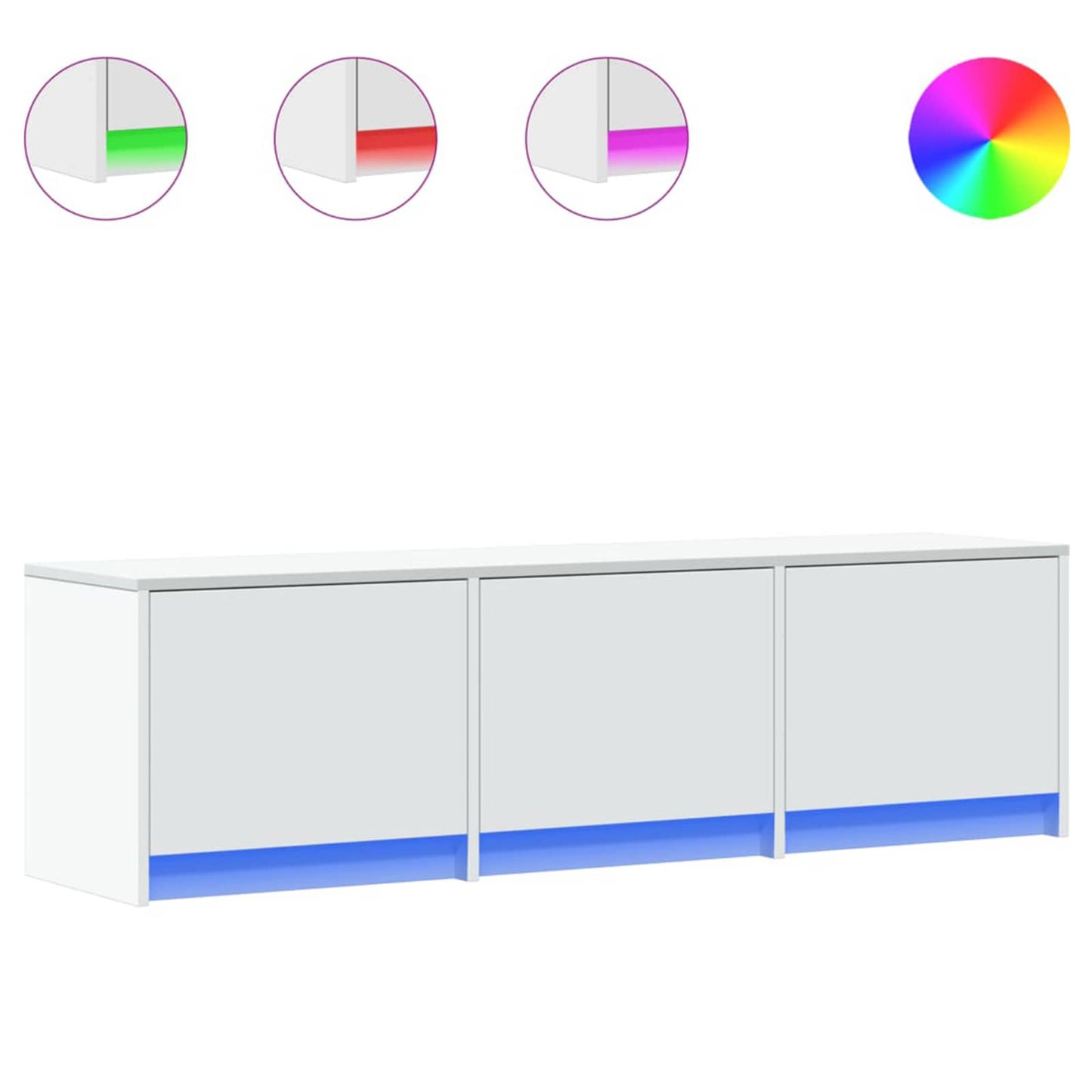 vidaXL TV Cabinet with LED White 140 x 34 x 40 cm Engineered Wood